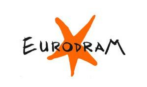Logo von Eurodram, orangefarbener Stern mit der Schrift 'Eurodram' darunter.